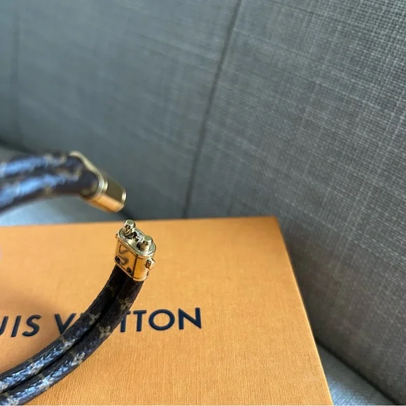 Louis Vuitton Petite Malle Charm Bracelet Twice Monogram Canvas Gold Hardware